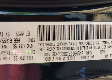 2014 Dodge Journey Sxt из США, поврежденный, VIN 3C4PDDBG1ET164548